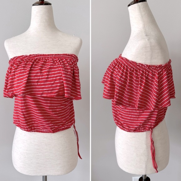 Abercrombie & Fitch Striped Tube Top - Color: RED STRIPE - Picture 2 of 8